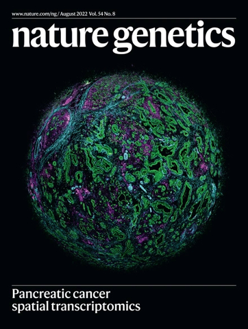 A tissue image generated using NanoString's GeoMx® Digital Spatial Profiler (DSP) is on the cover of Nature Genetics. (Graphic: Business Wire)